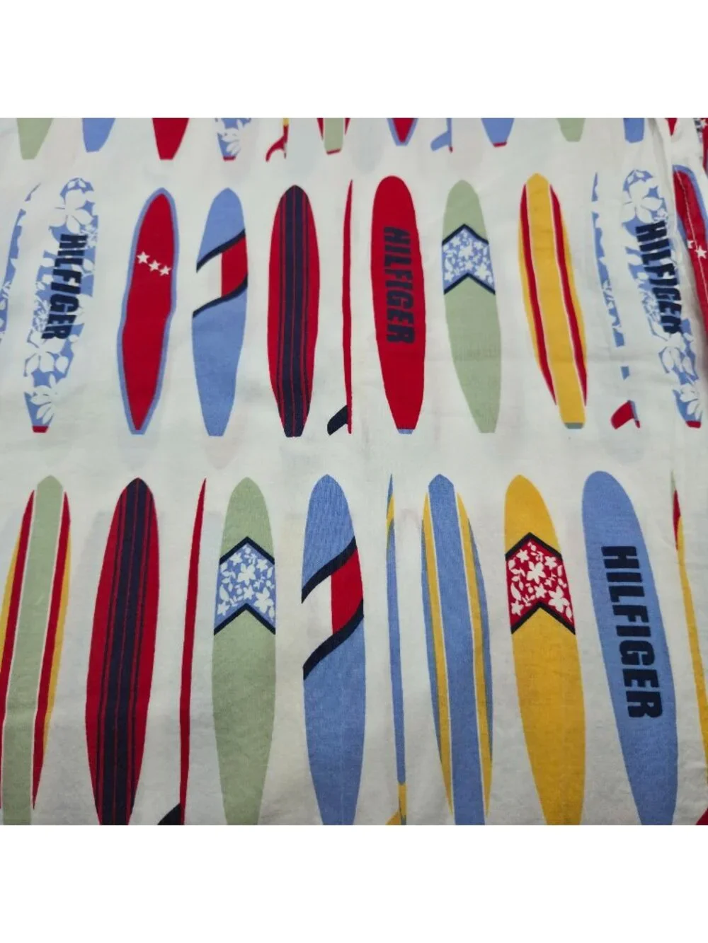 Tommy Hilfiger Surfs Up Surfboard Print Twin Flat Sheet ONLY Cotton 66 X 96
